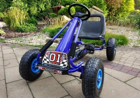 Gokart Niebieski A-15 Pompowane Koła LEAN Toys Gokart Niebieski A-15 Pompowane Koła LEAN Toys
