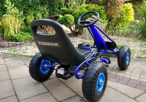 Gokart Niebieski A-15 Pompowane Koła LEAN Toys Gokart Niebieski A-15 Pompowane Koła LEAN Toys