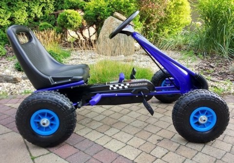 Gokart Niebieski A-15 Pompowane Koła LEAN Toys Gokart Niebieski A-15 Pompowane Koła LEAN Toys