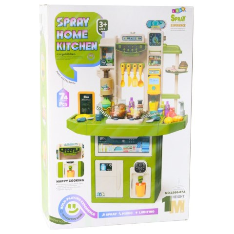 Kuchnia Dziecięca Z Akcesoriami Zlew Z Obiegiem Para Światła Dźwięki 71el LEAN Toys Kuchnia Dziecięca Z Akcesoriami Zlew Z Obiegiem Para Światła Dźwięki 71el LEAN Toys