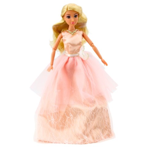 Lalka Anlily Suknia Balowa Pudrowy Róż Ruchome Kończyny Blond Włosy LEAN Toys Lalka Anlily Suknia Balowa Pudrowy Róż Ruchome Kończyny Blond Włosy LEAN Toys