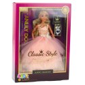 Lalka Anlily Suknia Balowa Pudrowy Róż Ruchome Kończyny Blond Włosy LEAN Toys