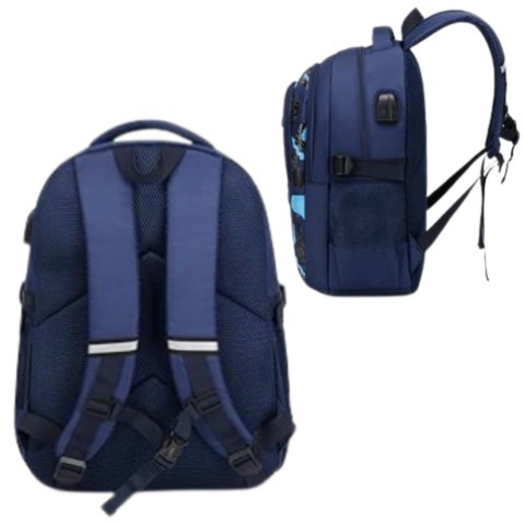 Plecak Szkolny Dziecięcy Pas Piersiowy Granatowy Rakieta Kosmos 20L 41cm LEAN Plecak Szkolny Dziecięcy Pas Piersiowy Granatowy Rakieta Kosmos 20L 41cm LEAN