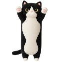 Pluszowa Maskotka Kot Poduszka Podłużna Wałek Biało Czarny 70cm LEAN Toys