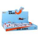 Samolot Pasażerski z Napędem Pull-Back Metalowy Model Biały Mix LEAN TOYS
