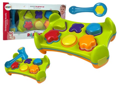 Sorter Edukacyjny Dwustronny Wbijanka Młotkiem Klocki Kształty LEAN Toys Sorter Edukacyjny Dwustronny Wbijanka Młotkiem Klocki Kształty LEAN Toys