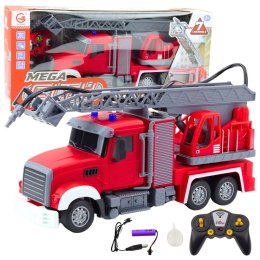 Wóz Samochód Strażacki Z Wysięgnikiem Funkcja Lania Wody 1:24 LEAN Toys