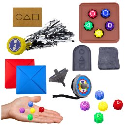 Zestaw 5 Gier Squid Game Tradycyjne Koreańskie Gry Kości Bączek Karta LEAN Toys