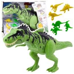 Zestaw Dinozaur Z Małymi Figurki Ruchomy Dźwięki Zielony LEAN Toys