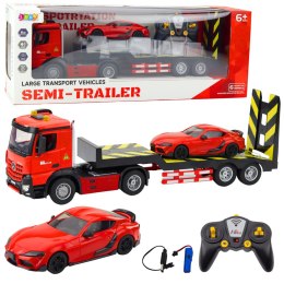 Zestaw Laweta Zdalnie Sterowana RC Auto Sportowe Osobowe Czerwone 1:16 LEAN Toys