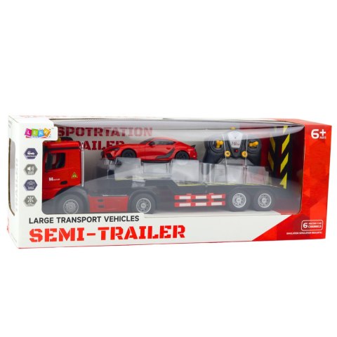 Zestaw Laweta Zdalnie Sterowana RC Auto Sportowe Osobowe Czerwone 1:16 LEAN Toys Zestaw Laweta Zdalnie Sterowana RC Auto Sportowe Osobowe Czerwone 1:16 LEAN Toys
