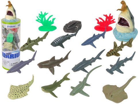 Zestaw Zwierzęta Morskie Rekiny Figurki 12szt. Akcesoria W Tubie LEAN Toys Zestaw Zwierzęta Morskie Rekiny Figurki 12szt. Akcesoria W Tubie LEAN Toys