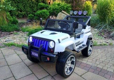 Auto na Akumulator S2388 Jeep Biały 4x45W LEAN CARS Auto na Akumulator S2388 Jeep Biały 4x45W LEAN CARS