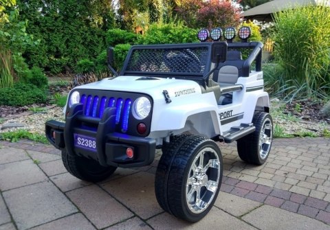 Auto na Akumulator S2388 Jeep Biały 4x45W LEAN CARS Auto na Akumulator S2388 Jeep Biały 4x45W LEAN CARS