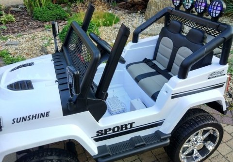 Auto na Akumulator S2388 Jeep Biały 4x45W LEAN CARS Auto na Akumulator S2388 Jeep Biały 4x45W LEAN CARS