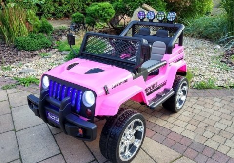 Auto na Akumulator S2388 Jeep Różowy 4x45W LEAN CARS Auto na Akumulator S2388 Jeep Różowy 4x45W LEAN CARS