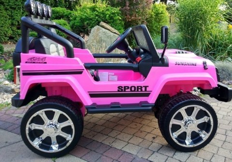 Auto na Akumulator S2388 Jeep Różowy 4x45W LEAN CARS Auto na Akumulator S2388 Jeep Różowy 4x45W LEAN CARS