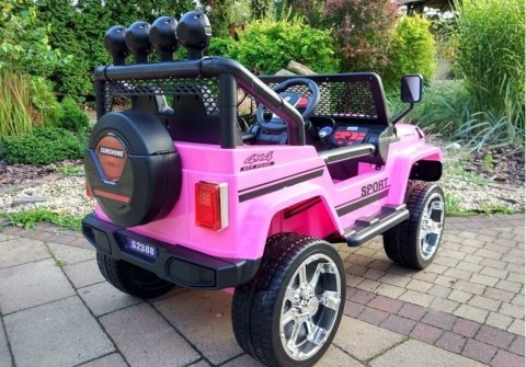Auto na Akumulator S2388 Jeep Różowy 4x45W LEAN CARS Auto na Akumulator S2388 Jeep Różowy 4x45W LEAN CARS