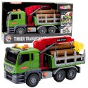 Ciężarówka Transport Drewna Dźwig Bale Drewna Światła Dźwięki LEAN Toys
