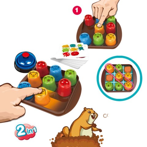 Gra Zręcznościowa 2w1 Mole Maze Szybkie Kubeczki Kółko i Krzyżyk LEAN Toys Gra Zręcznościowa 2w1 Mole Maze Szybkie Kubeczki Kółko i Krzyżyk LEAN Toys