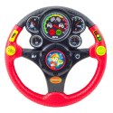 Kierownica Interaktywna Dla Dzieci Światła Dźwięki Wibracje Czerwona LEAN Toys