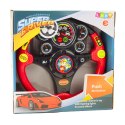 Kierownica Interaktywna Dla Dzieci Światła Dźwięki Wibracje Czerwona LEAN Toys