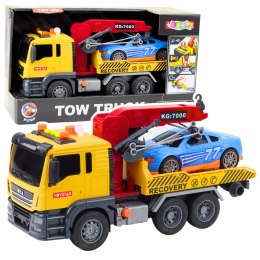 Laweta Z Dźwigiem Samochód Wyścigowy Światła Dźwięki LEAN Toys