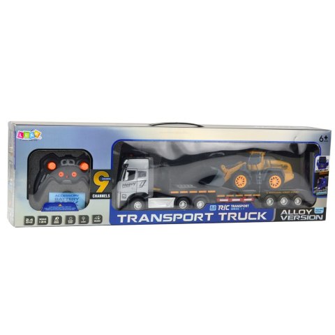 Laweta Z Koparką Zdalnie Sterowana RC Światła Dźwięki 1:24 LEAN Toys Laweta Z Koparką Zdalnie Sterowana RC Światła Dźwięki 1:24 LEAN Toys