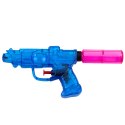 Mały Przeźroczysty Pistolet Na Wodę Zasięg 8m Czerwony Niebieski Mix LEAN Toys