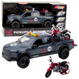 Samochód Pickup Z Motorem Światła Dźwięki Szary 1:12 LEAN Toys
