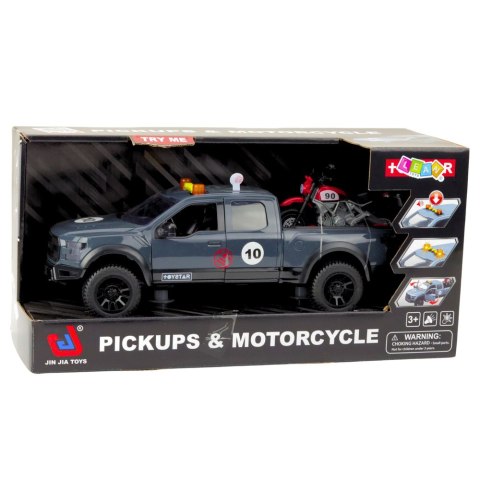 Samochód Pickup Z Motorem Światła Dźwięki Szary 1:12 LEAN Toys Samochód Pickup Z Motorem Światła Dźwięki Szary 1:12 LEAN Toys
