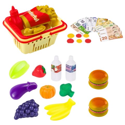 Zestaw Sklepowy Kasa Koszyk Produkty Spożywcze Światła Dźwięki Kolorowy LEAN Toys Zestaw Sklepowy Kasa Koszyk Produkty Spożywcze Światła Dźwięki Kolorowy LEAN Toys