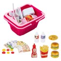 Zestaw Sklepowy Kasa Koszyk Produkty Spożywcze Światła Dźwięki Różowy LEAN Toys