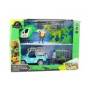 Zestaw Z Dinozaurem Helikopter Samochód Figurki Akcesoria Światła Dźwięki LEAN Toys