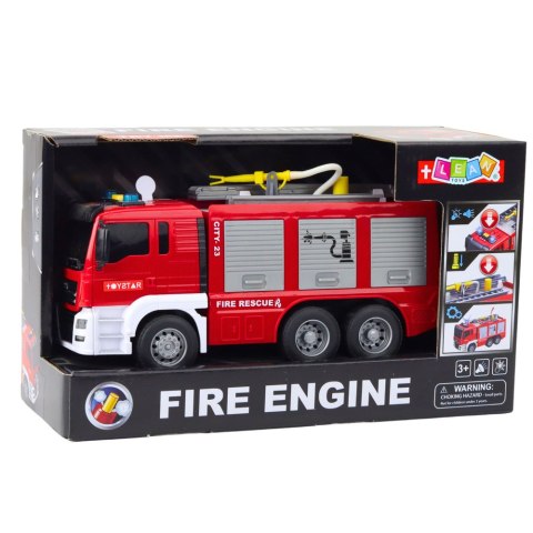 Auto Samochód Strażacki Wóz Z Napędem Woda Światła Dźwięk LEAN Toys Auto Samochód Strażacki Wóz Z Napędem Woda Światła Dźwięk LEAN Toys