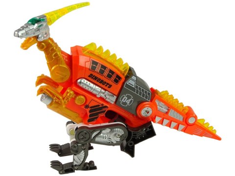 Dinobots 2w1 Dinozaur Pistolet na Strzałki Pomarańczowy Velociraptor Tarcza LEAN Toys Dinobots 2w1 Dinozaur Pistolet na Strzałki Pomarańczowy Velociraptor Tarcza LEAN Toys