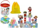 Drewniane Klocki Zamek Piraci Okręt 46 Elementów Puzzle Liczby LEAN Toys