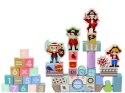 Drewniane Klocki Zamek Piraci Okręt 46 Elementów Puzzle Liczby LEAN Toys