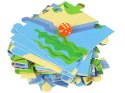 Drewniane Klocki Zamek Piraci Okręt 46 Elementów Puzzle Liczby LEAN Toys
