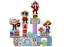 Drewniane Klocki Zamek Piraci Okręt 46 Elementów Puzzle Liczby LEAN Toys