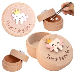 Drewniane Pudełko Na Zęby Mleczne Dla Dzieci Z Grawerem Tooth Fairy Box LEAN