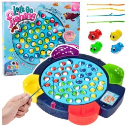 Gra Interaktywna Zręcznościowa Na Baterie Łowienie Rybek Niebieska LEAN Toys