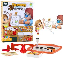 Gra Rodzinna Kalambury Narysuj i Zgadnij Obrazek Malowanie Nosem LEAN Toys