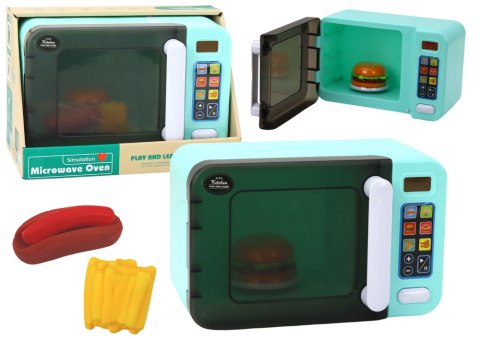 Kuchenka Mikrofalowa Mikrofala Zabawkowa Turkusowa Dodatki LEAN Toys Kuchenka Mikrofalowa Mikrofala Zabawkowa Turkusowa Dodatki LEAN Toys