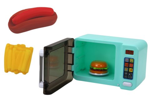 Kuchenka Mikrofalowa Mikrofala Zabawkowa Turkusowa Dodatki LEAN Toys Kuchenka Mikrofalowa Mikrofala Zabawkowa Turkusowa Dodatki LEAN Toys
