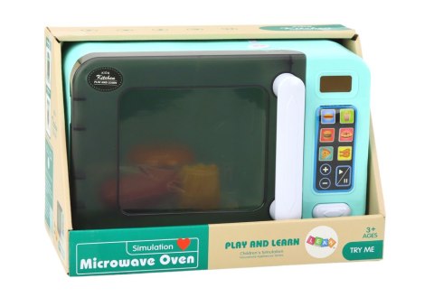 Kuchenka Mikrofalowa Mikrofala Zabawkowa Turkusowa Dodatki LEAN Toys Kuchenka Mikrofalowa Mikrofala Zabawkowa Turkusowa Dodatki LEAN Toys