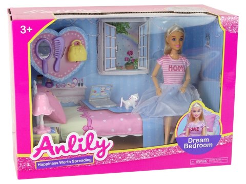 Lalka Anlily w Sypialni Akcesoria Meble Dla Dzieci LEAN Toys Lalka Anlily w Sypialni Akcesoria Meble Dla Dzieci LEAN Toys