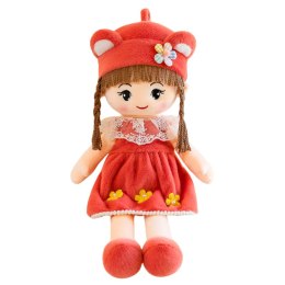 Lalka Szmacianka Miękka Pluszowa Czerwona Sukienka Czapka Z Uszami 45cm