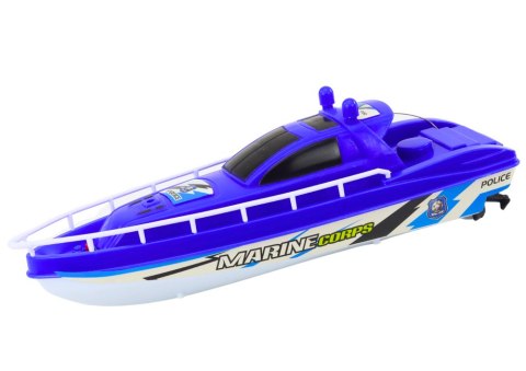 Łódź Policyjna Zdalnie Sterowana RC Niebieska Pilot 27MHz LEAN Toys Łódź Policyjna Zdalnie Sterowana RC Niebieska Pilot 27MHz LEAN Toys