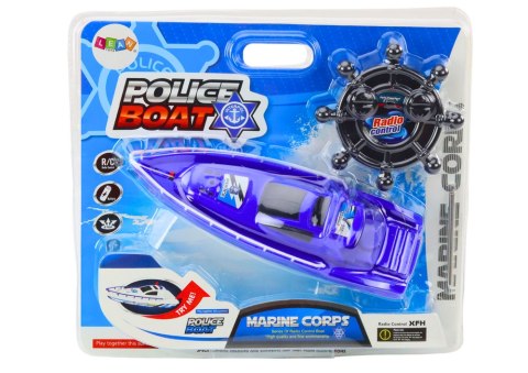 Łódź Policyjna Zdalnie Sterowana RC Niebieska Pilot 27MHz LEAN Toys Łódź Policyjna Zdalnie Sterowana RC Niebieska Pilot 27MHz LEAN Toys